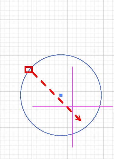 アートボード（カンバス）をクリック後、斜め方向にドラッグして描画する。